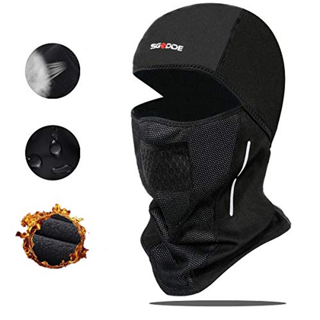 Producto SGODDE Pasamontañas Moto Invierno, Balaclava Pasamontañas, Balaclava Térmica a Prueba de Viento