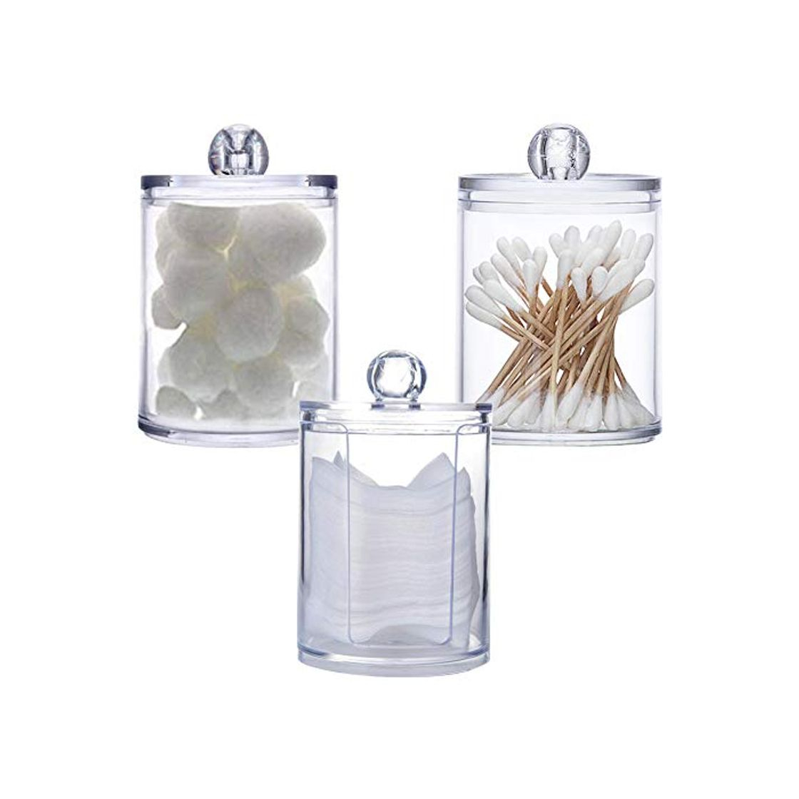 Social Organizador de 3 almohadillas de maquillaje de acrílico transparente