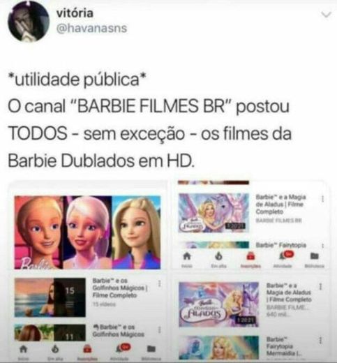 como ver todos os filmes da Barbie 