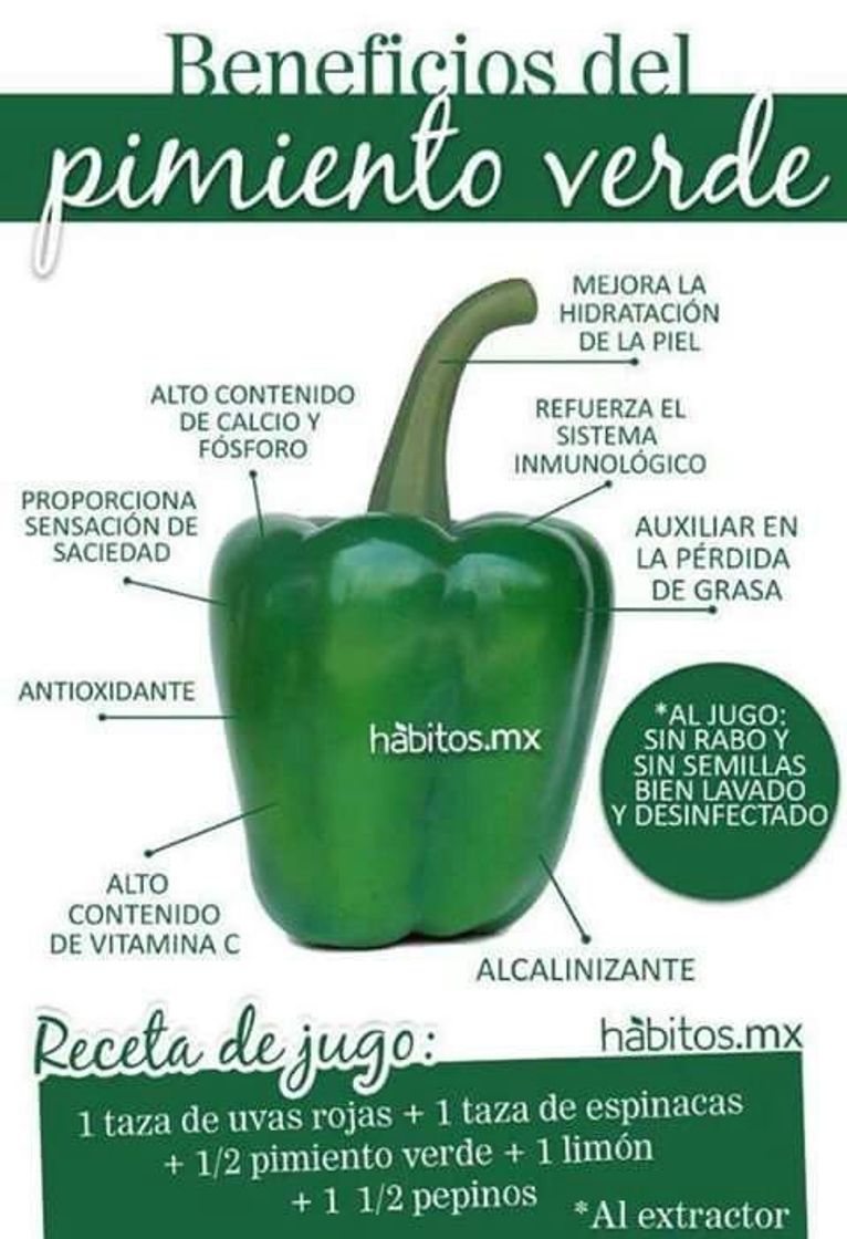 Moda Beneficios pimiento verde 