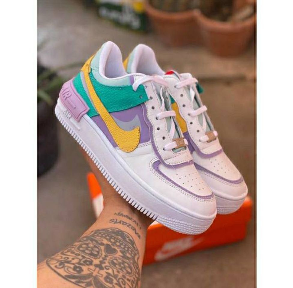 Moda Tênis Nike Air force 1 Shadow Branco Amarelo Lançamento 2020