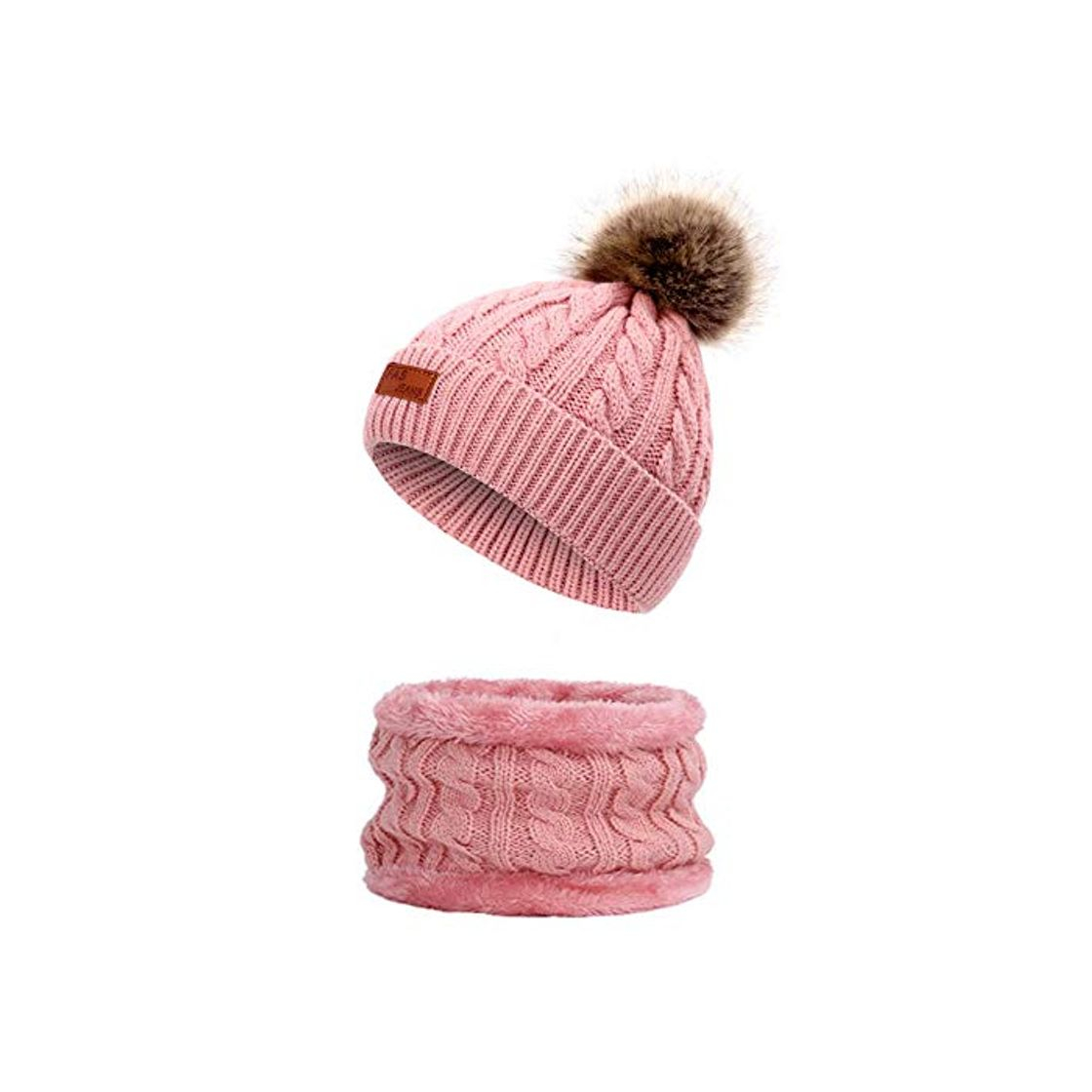 Moda Sombrero Caliente de Punto Niños Niñas Invierno Set de Beanie Gorro de