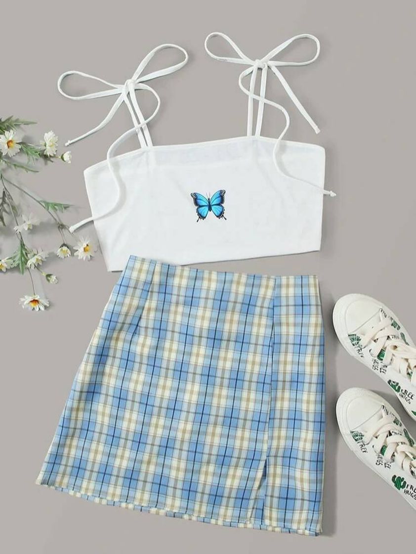 Fashion Conjunto dê borboleta azul💕