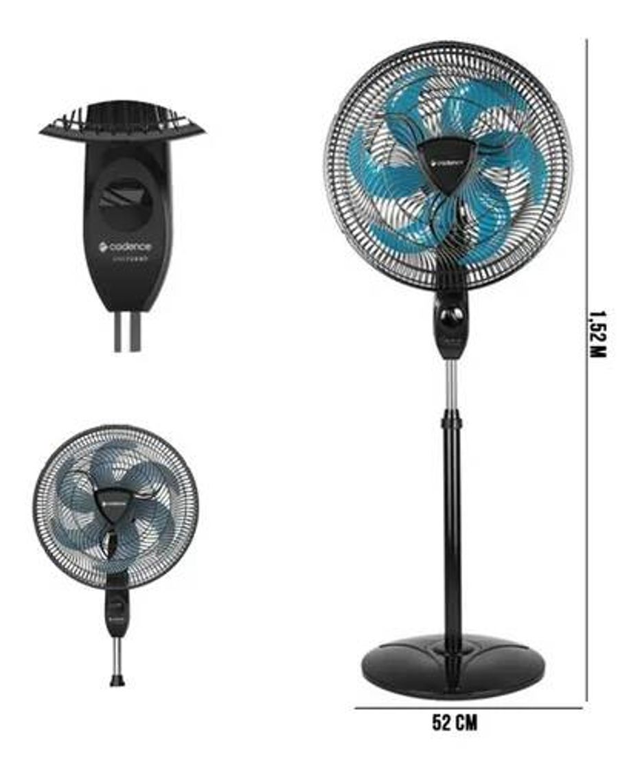 Fashion Ventilador Eros Turbo Coluna 126w Azul Vtr869 Cadence