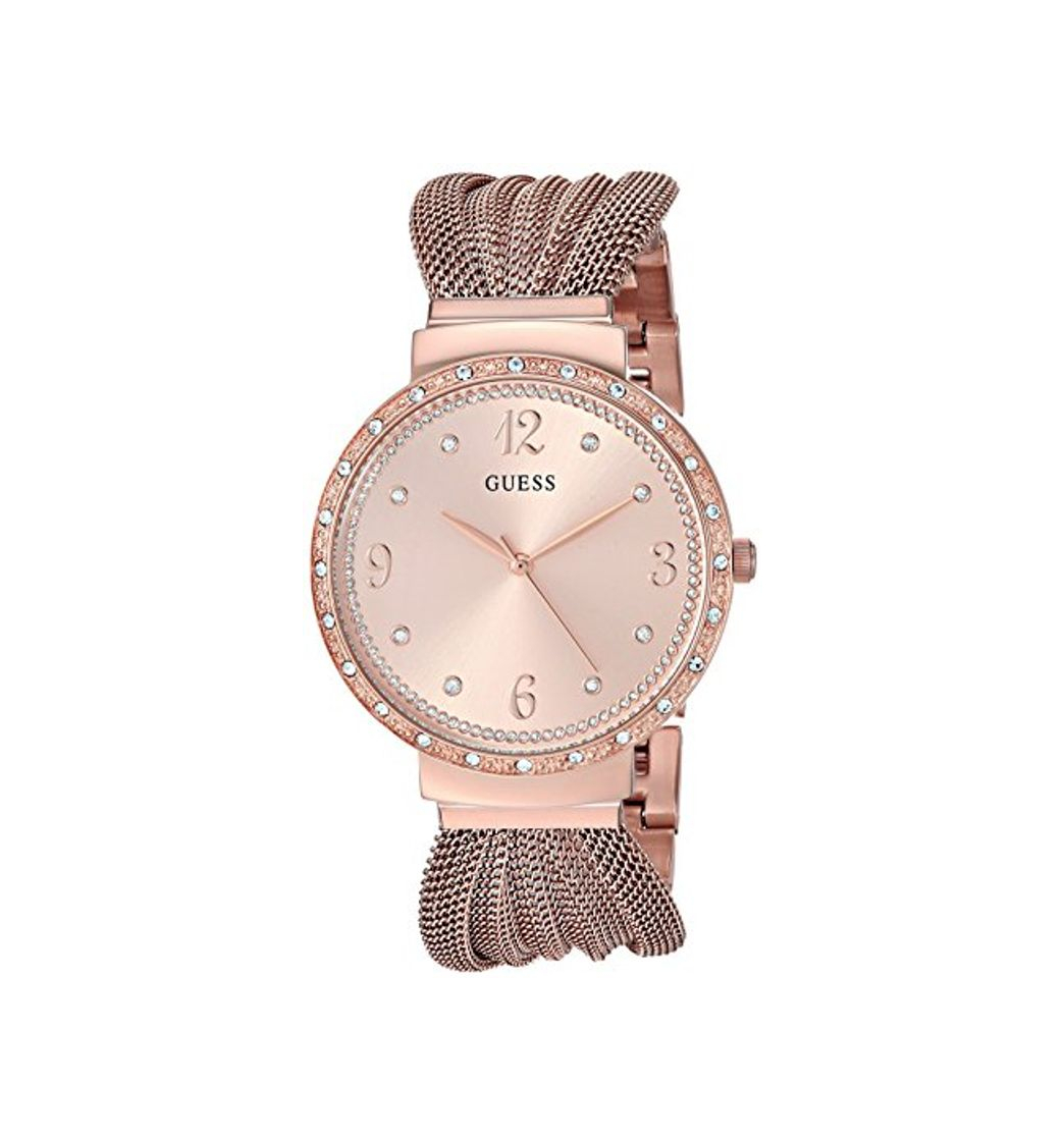 Moda GUESS Reloj casual de cuarzo para mujer de acero inoxidable