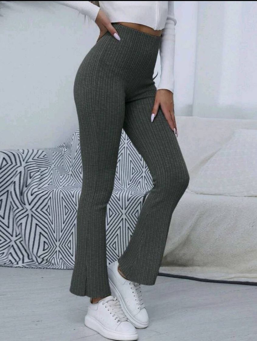 Moda Pantalones de pierna amplia tejidos de canalé