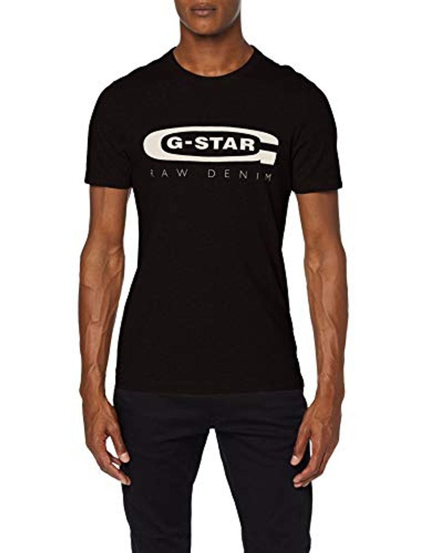 Fashion G-STAR RAW Graphic Logo 4 Camiseta, Negro, XX-Large