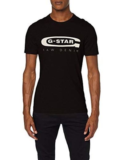 G-STAR RAW Graphic Logo 4 Camiseta, Negro, XX-Large