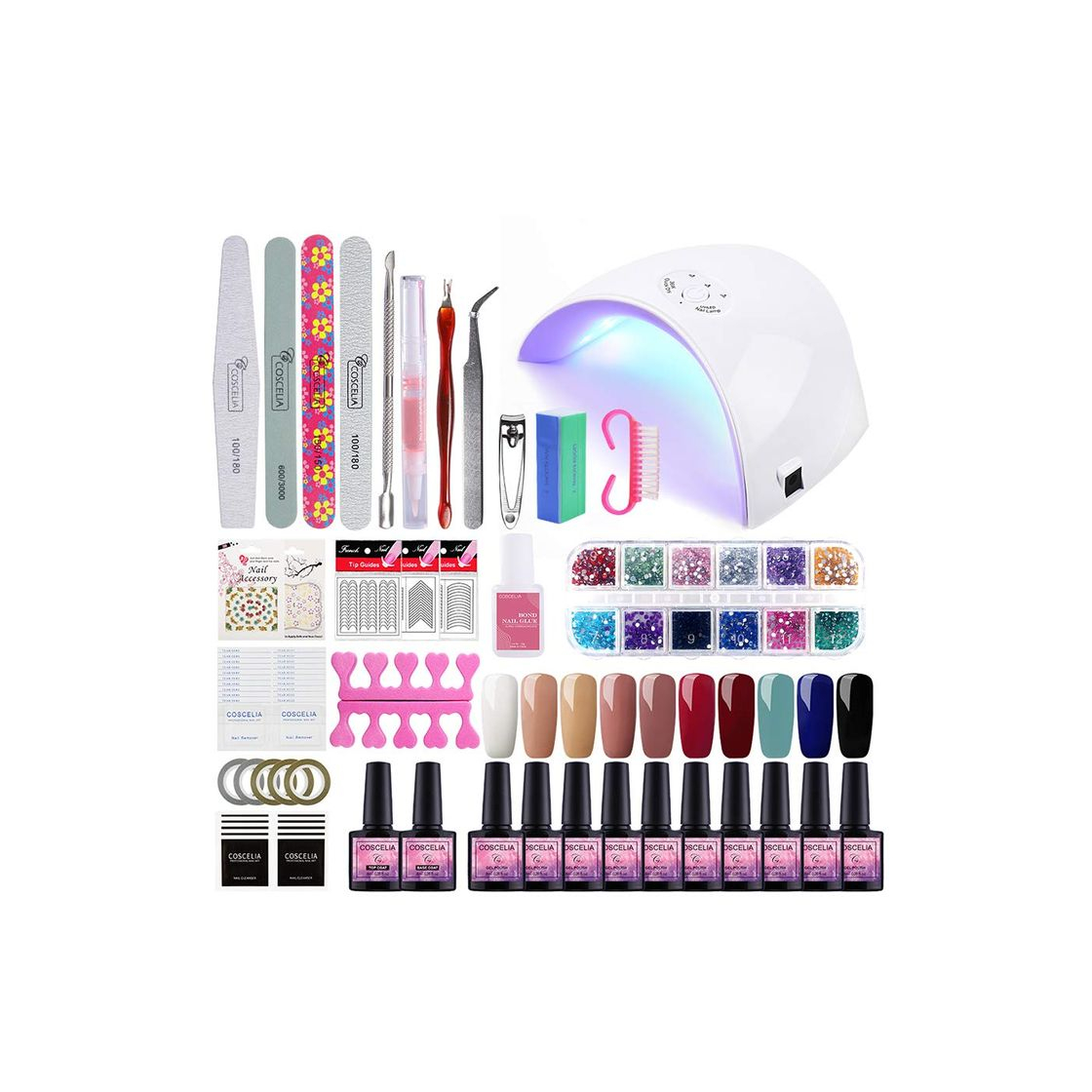 Fashion Gel Nail Polish Kit with u v Light Starter Kit 36W LED