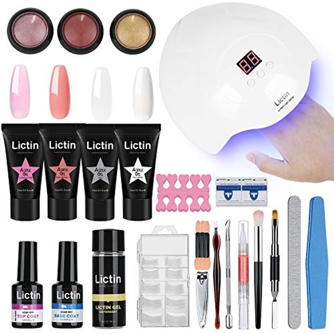 Producto Lictin kit Lampara Uñas de Gel-Lámpara Secador de Uñas UV