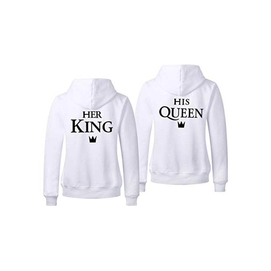Social Pareja King Queen Sudaderas con Capucha Manga Larga Encapuchado Jersey Pull