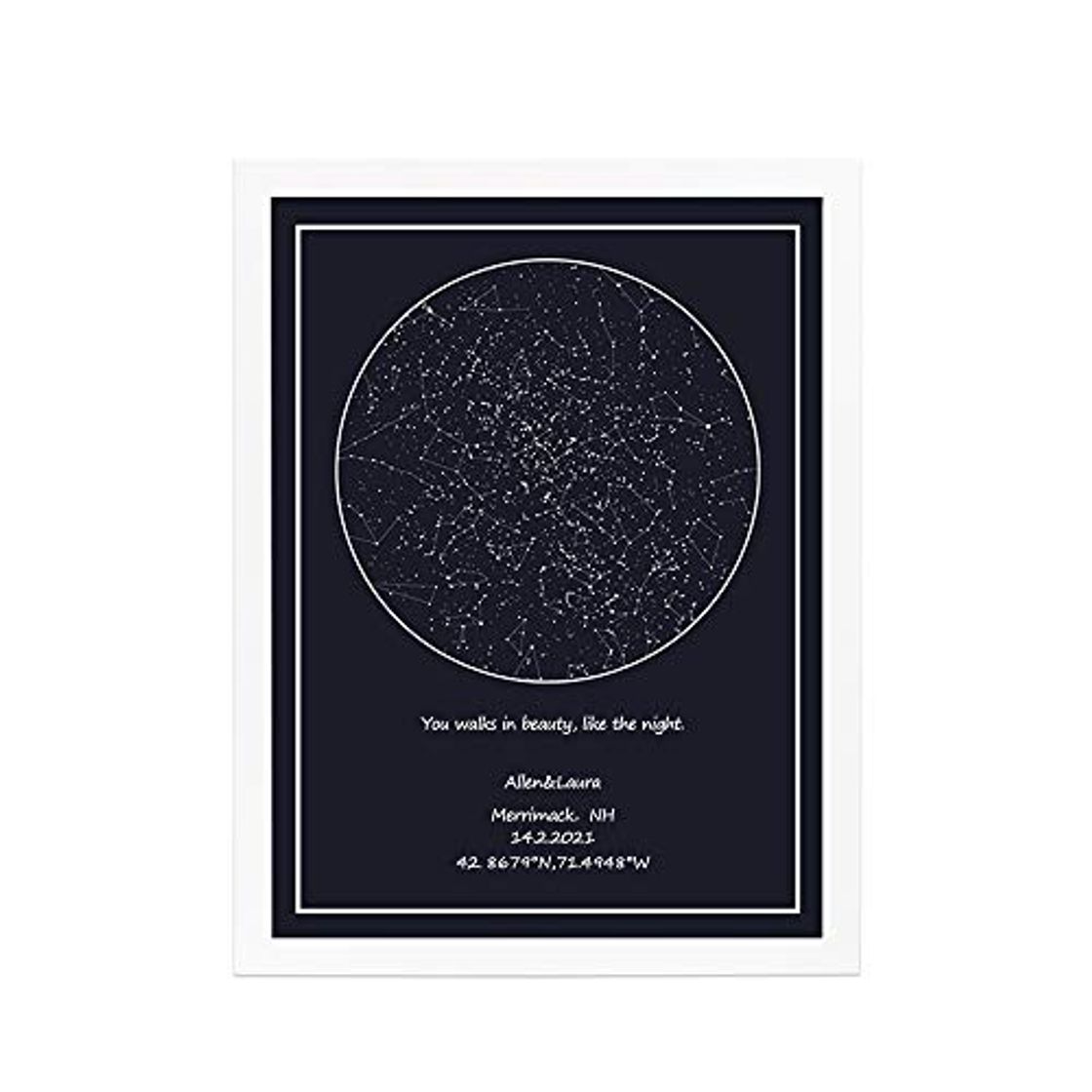 Producto Mapa de estrellas personalizado, mapa de constelaciones de estrellas personalizado, cielo nocturno,