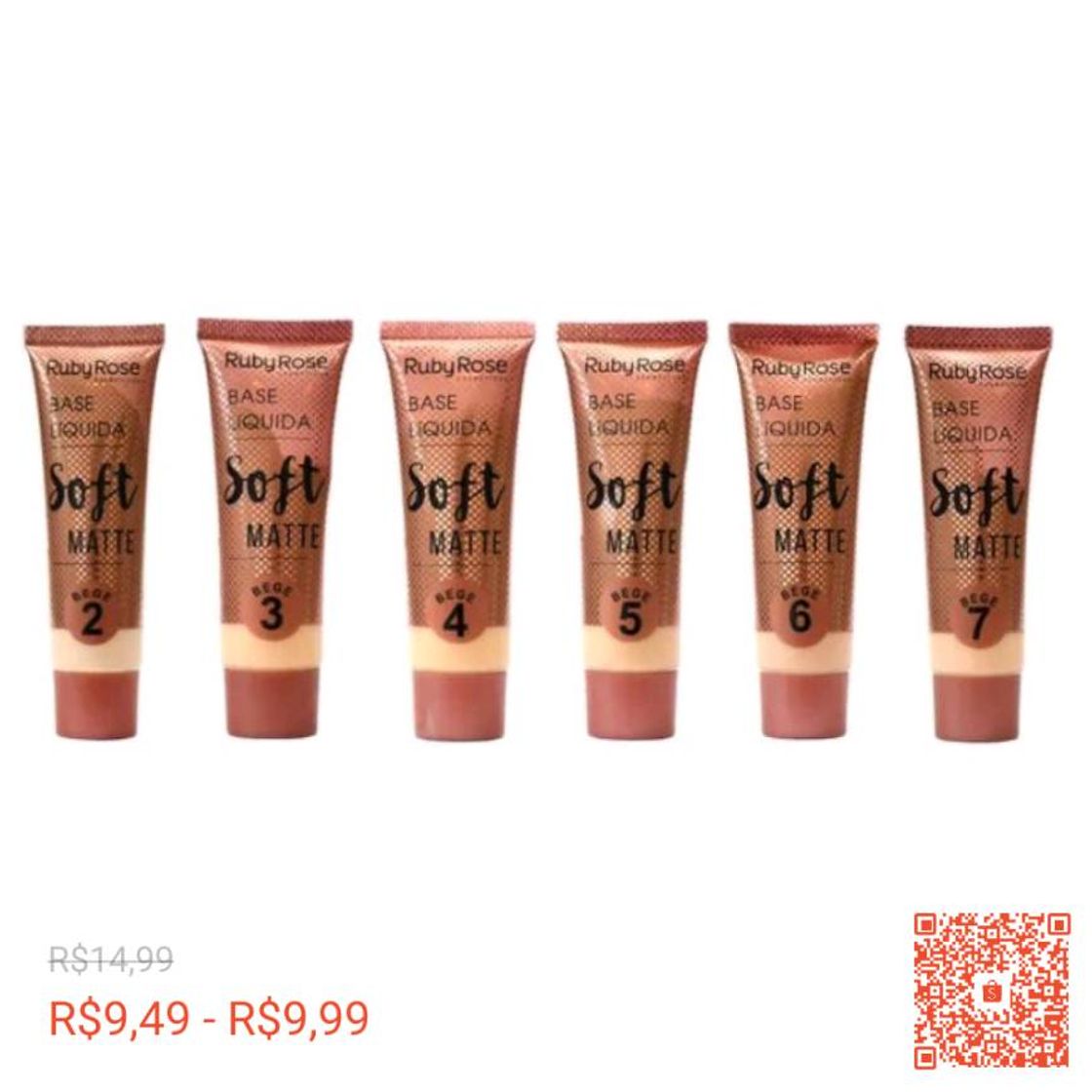 Fashion Confira Base Facial Soft Matte Ruby Rose - Vários Tons com 3