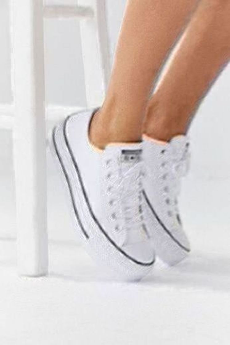 Fashion Converse Chuck Taylor CTAS Lift Ox Canvas, Zapatillas para Mujer, Blanco