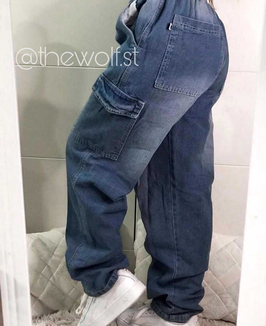 Moda calça jeans cargo thewolf.st