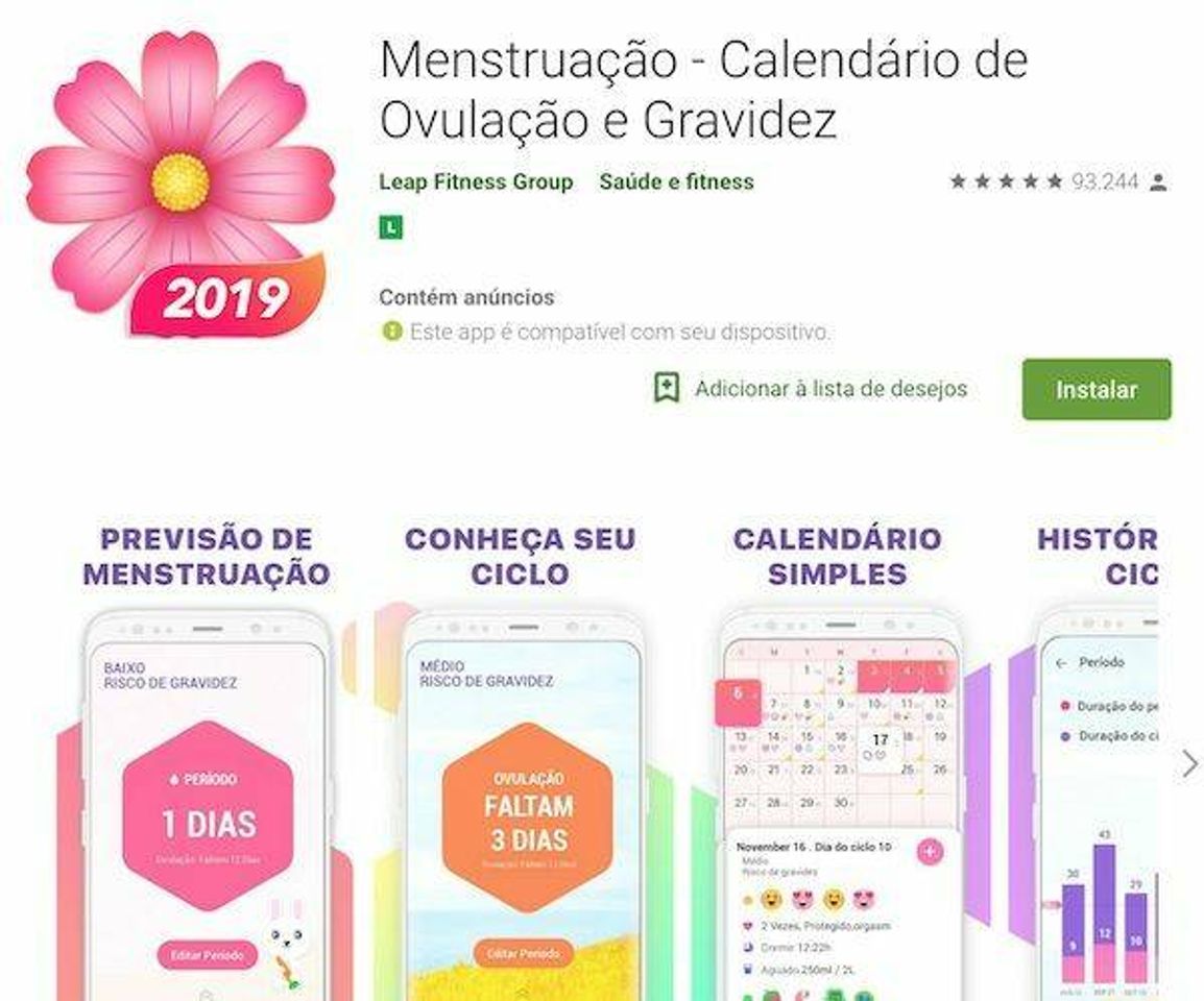 Moda App para menstruação