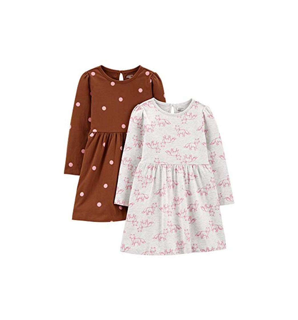 Moda Simple Joys by Carter's Juego de 2 Vestidos de Manga Larga. Infant-and-Toddler-Playwear-Dresses,