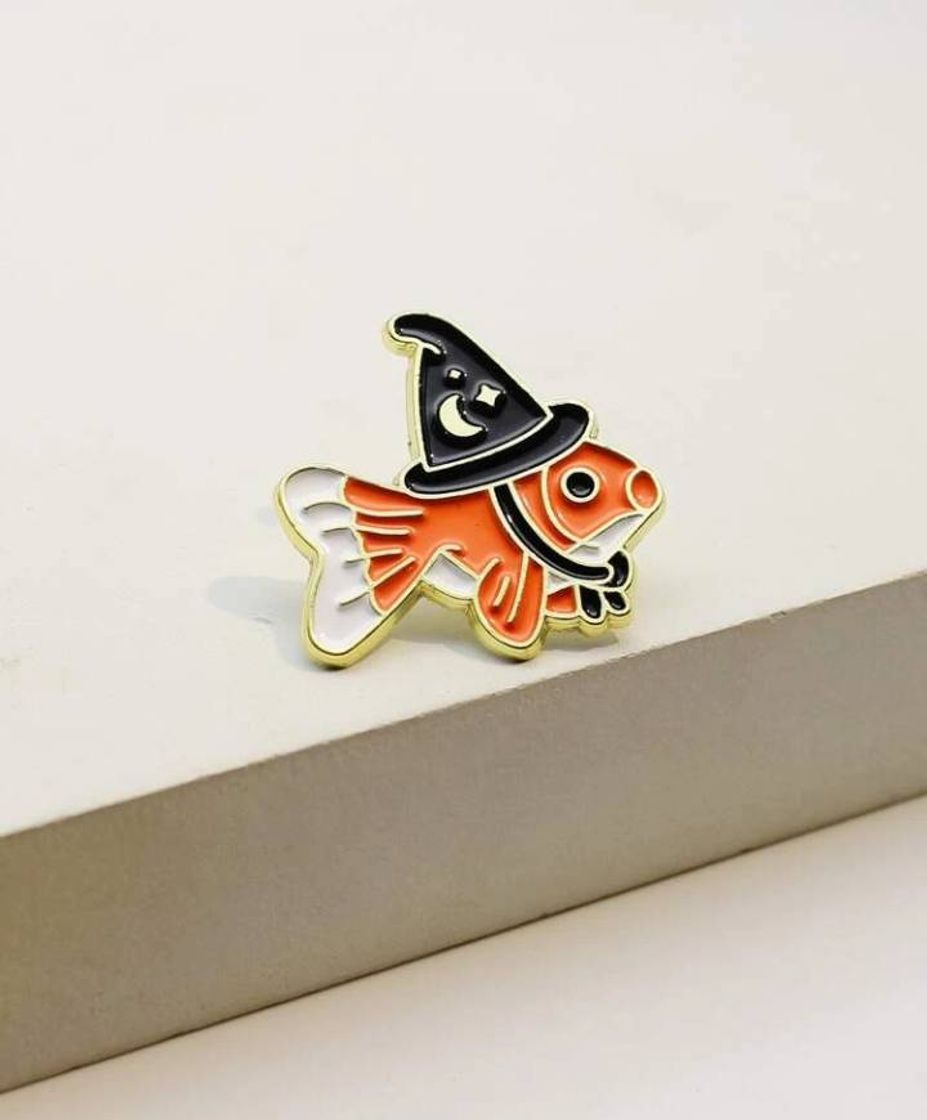 Fashion Broche peixe com chapéu bruxo 