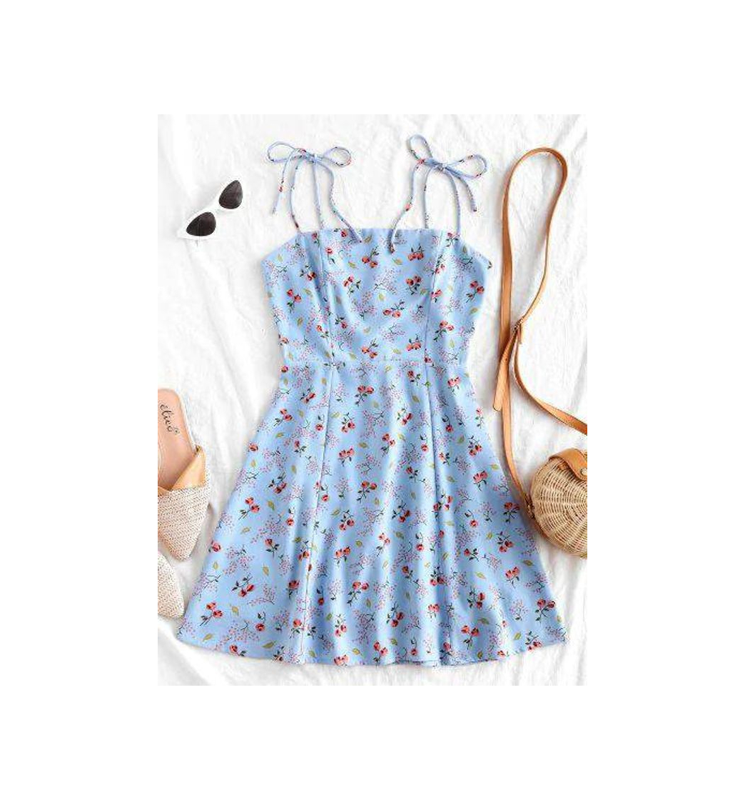Social Light blue flowered dress