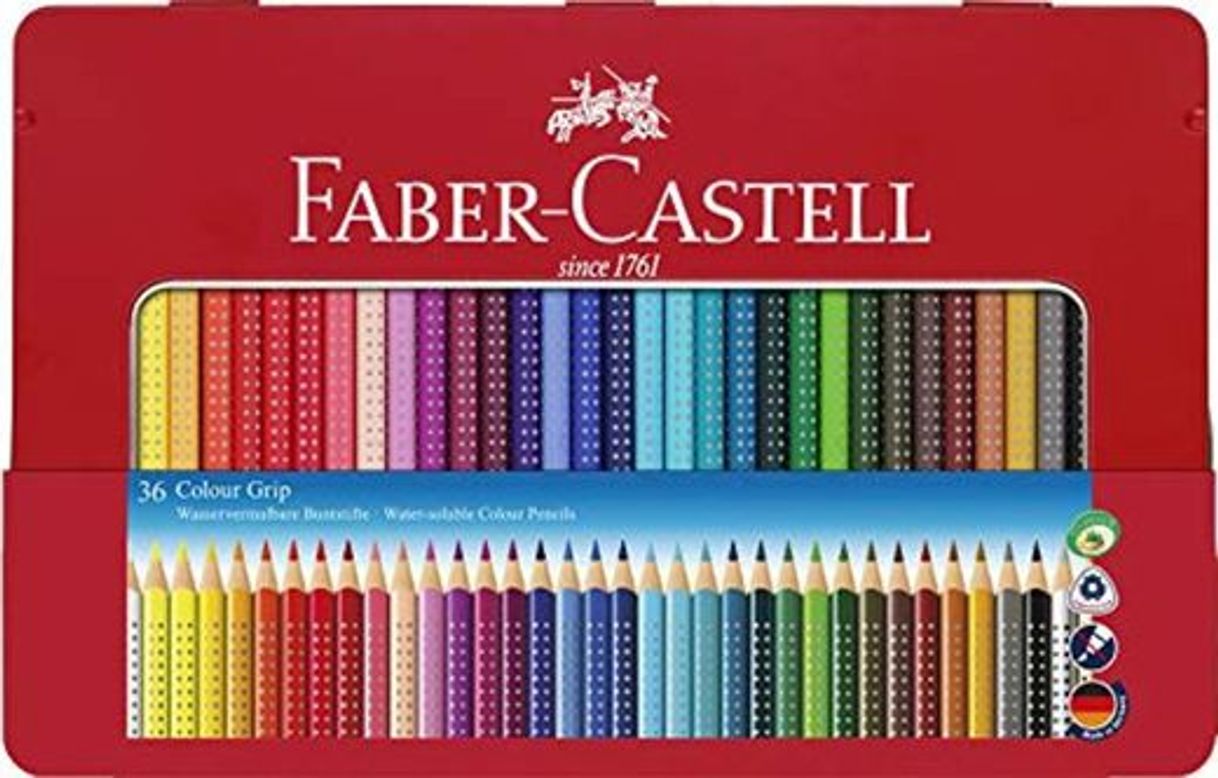 Product Faber-Castell 112435 - Estuche de metal con 36 lápices triangulares