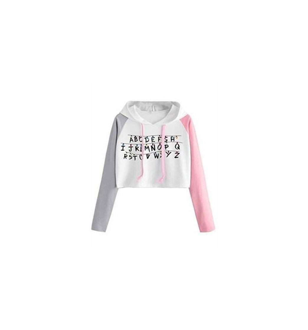 Fashion Sudadera Stranger Things Niña, Sudadera Stranger Things 3 Mujer Corta Sudadera con