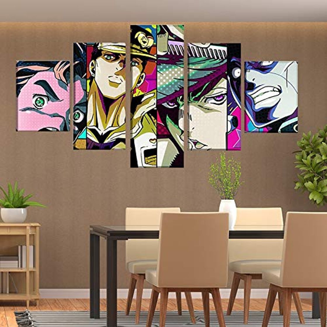 Product FFFZDCKAY Cuadro en Lienzo 5 Partes Arte Moderno Anime JoJo's Bizarre Adventure Posters Lienzo HD Impreso Cuadros Decorativos Quadro Sin Marco