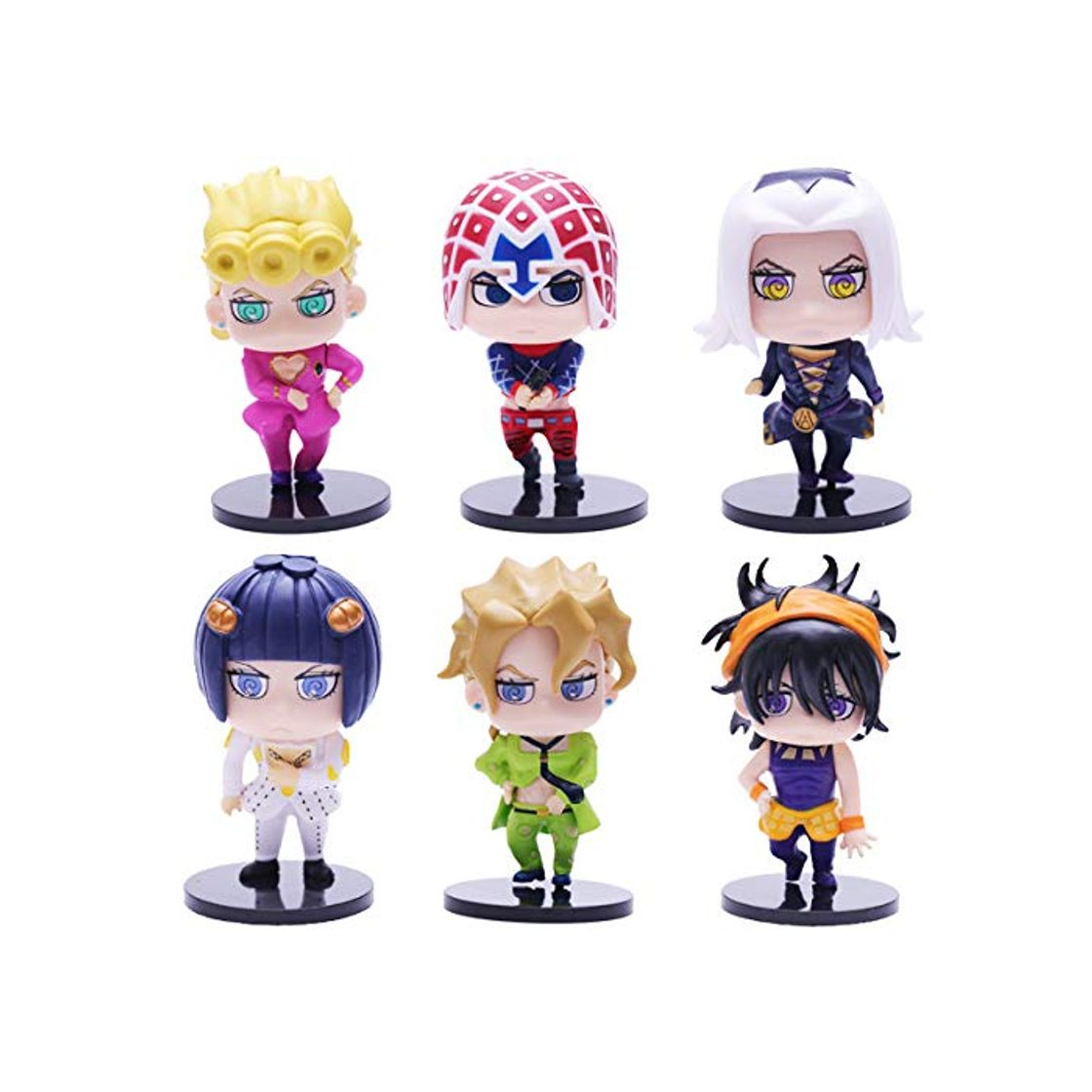 Product Juego de 6 Figuras de acción de JoJo's Bizarre Adventure muñecas Juego de Adornos para Tartas Modelo de PVC