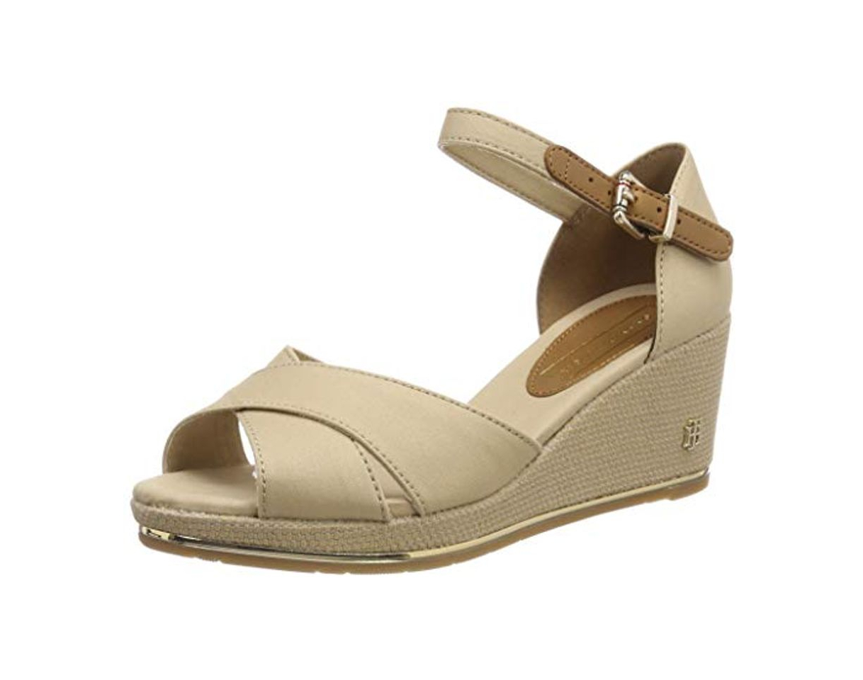 Fashion Tommy Hilfiger Feminine Mid Wedge Sandal Basic, Sandalias con Plataforma para Mujer,