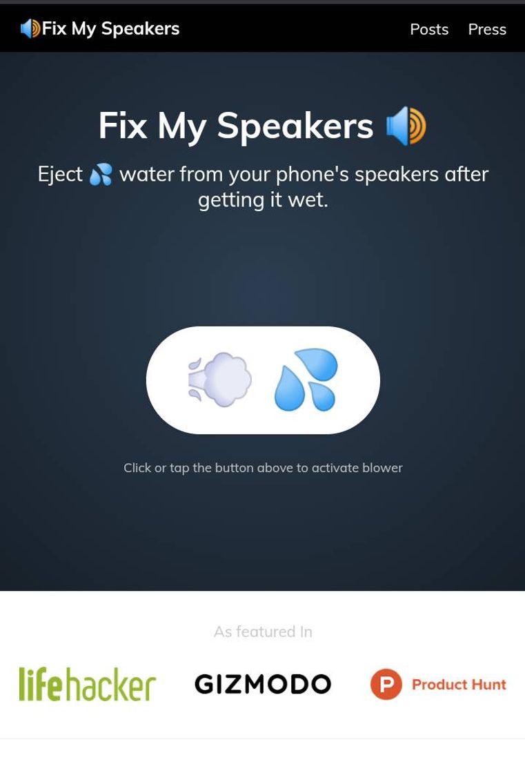 App Fix My Speakers - tirar água do alto falante do telefone