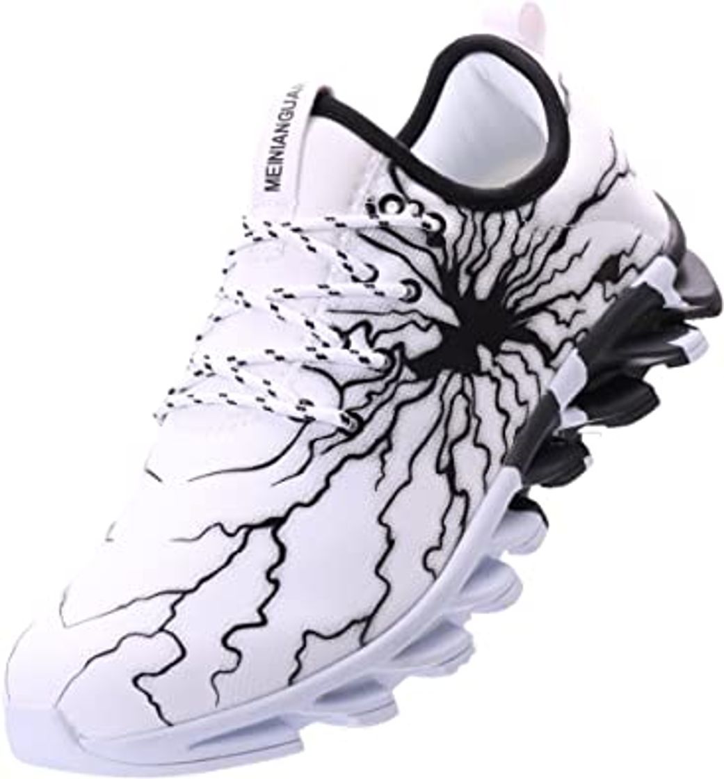 Social BRONAX Zapatos para Correr en Montaña y Asfalto Aire Libre y Deportes Zapatillas de Running Padel para Hombre Blanco Negro 39