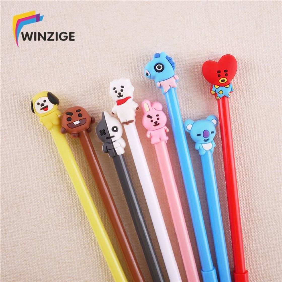 Moda Confira Winzige 1 Peça Caneta Gel BTS BT21 Bangtan Boys Fofa