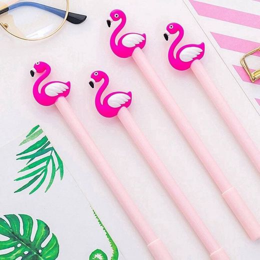 Confira 2 PÇ Caneta de Gel 0,38mm de Flamingo Rosa para Assi