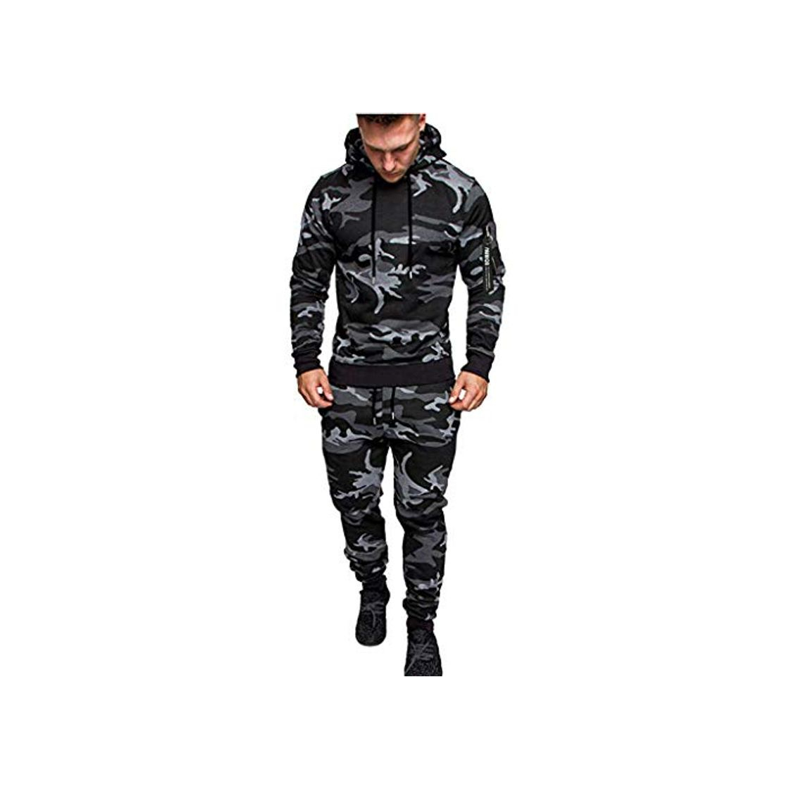 Social Overdose Sudadera con Capucha De Moda Deportiva para Hombre Camuflaje Estampado Otoño E Invierno Diseño De Cremallera De Manga Larga Nuevo 2019 Transpirable Comodidad Jogging Ropa De Gimnasia