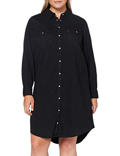 Levi's Plus Size Plus Western Dress Vestido Casual, Black Book