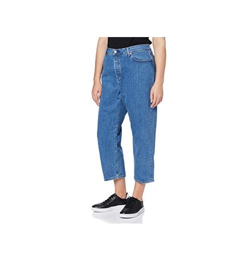 Levi's Plus Size Pl 501 Crop Stonewash Vaqueros Straight, Azul