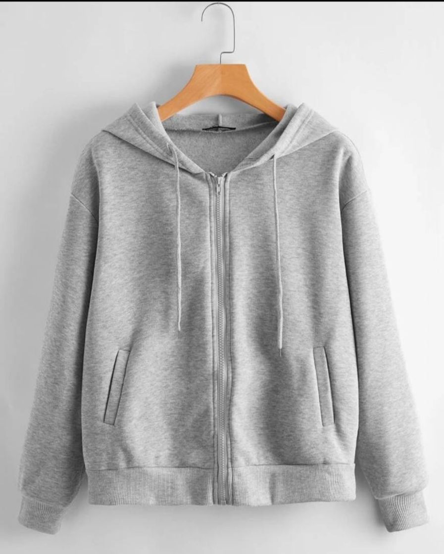 Fashion Zip-up Drawstring hoodie