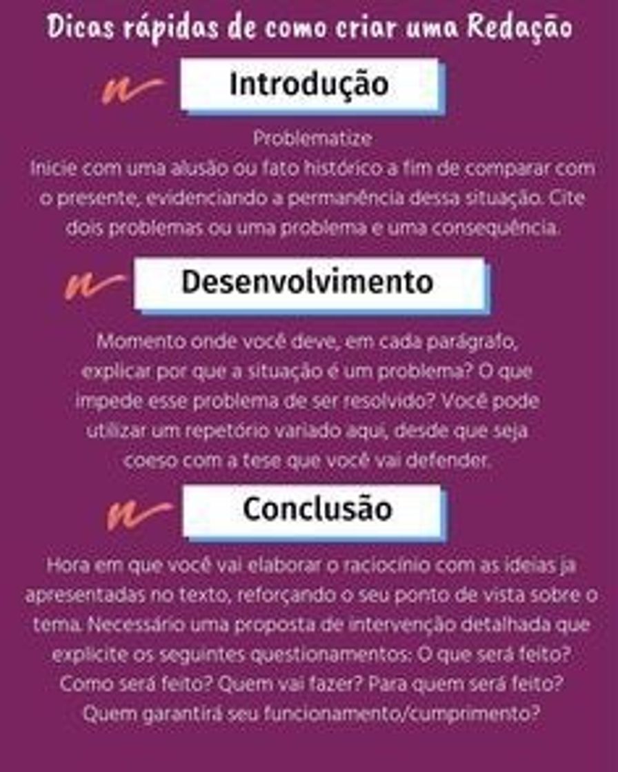 Moda Dicas para criar uma redação 🤓