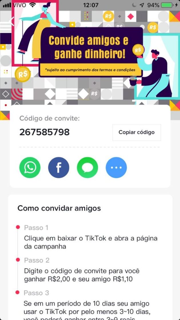 App Aproveite só hoje se você clicar no link você ganha R$80.