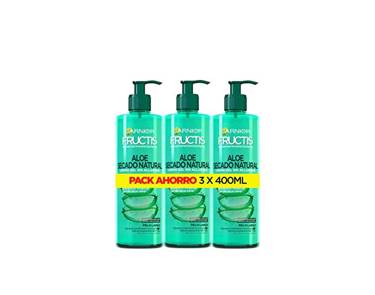 Beauty GARNIER Fructis Aloe Secado al Aire Tratamiento Capilar Pelo Normal, Largo, pack