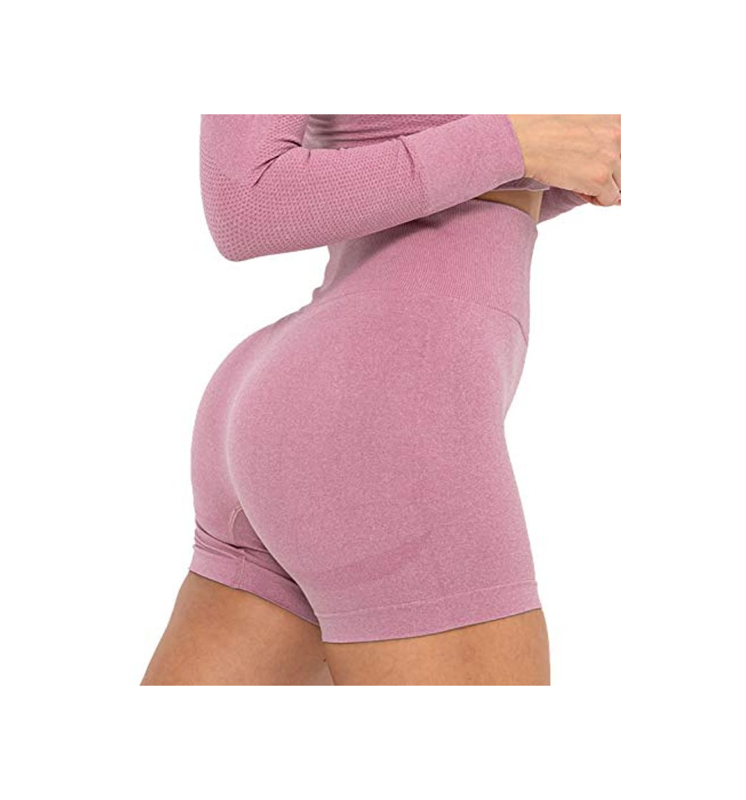 Fashion COMFREE Mujer Pantalones Cortos de Yoga Deporte Short Pantalón Corto Cintura Alta Secado Rápido para Correr Training Entrenamiento Jogging Rosa S