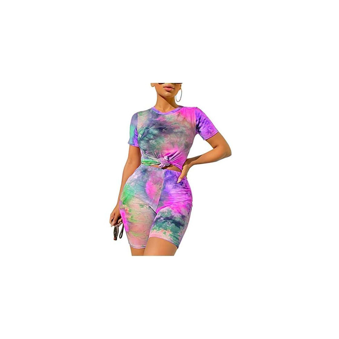Social Mujeres 2 Piezas Traje Deportivo Colorido Pantalones Casuales Top chándal Traje de