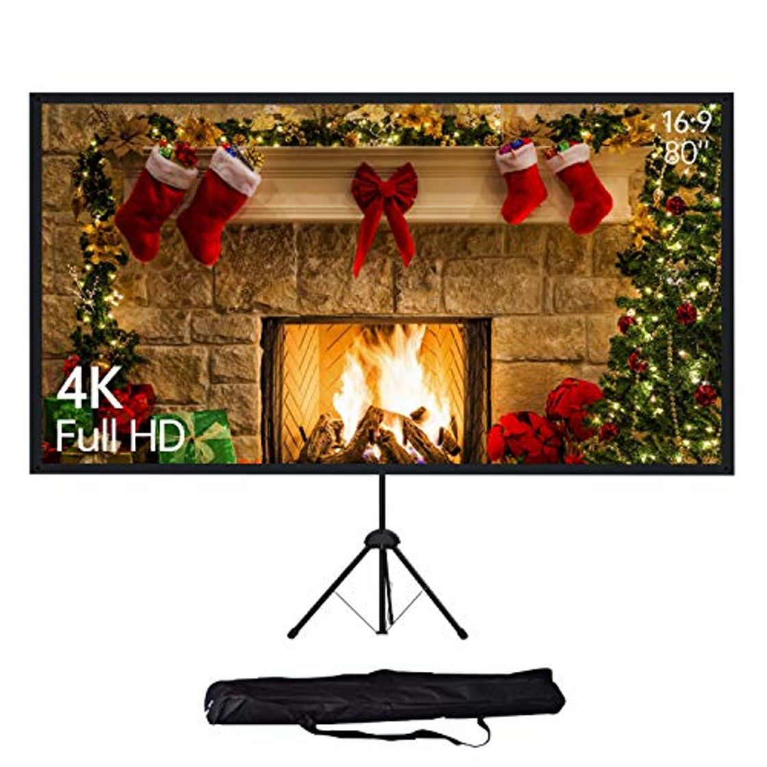 Electrónica NEUE DAWN 80'' Pulgadas 4K HD Pantalla de Proyector Plegable con Trípode,