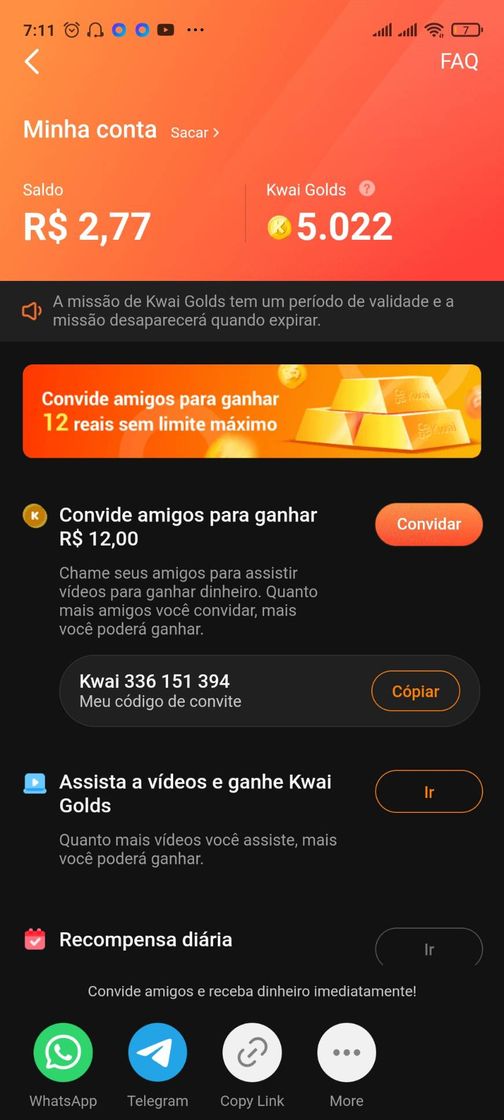 Moda Use meu código e já comece ganhando: Kwai336151394