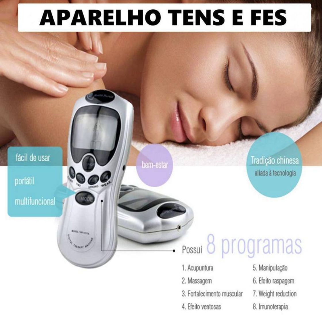 Product Massageador de Fisioterapia e Acupuntura Digital com choque 