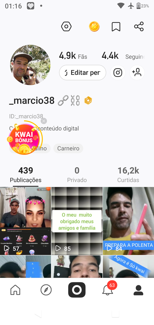 Moda Meu perfil do kwai App