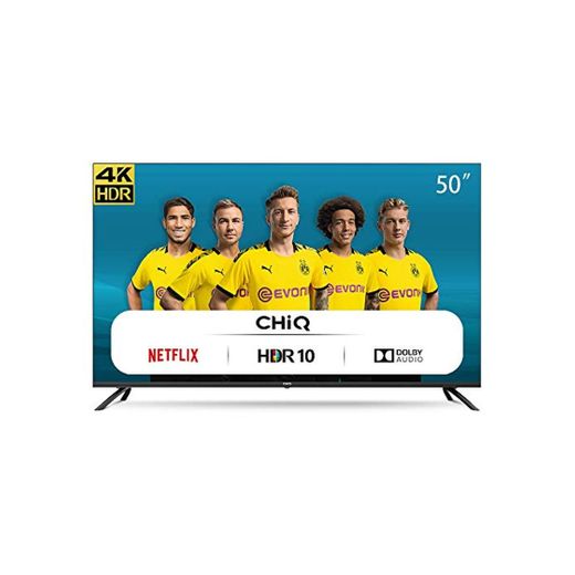CHiQ Televisor Smart TV LED 50 Pulgadas 4K UHD, HDR 10/HLG, WiFi,
