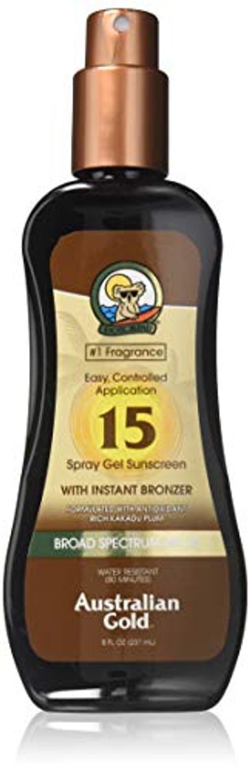 Belleza Australian gold Sunscreen spf15 spray gel with instant bronzer 237 ml 1