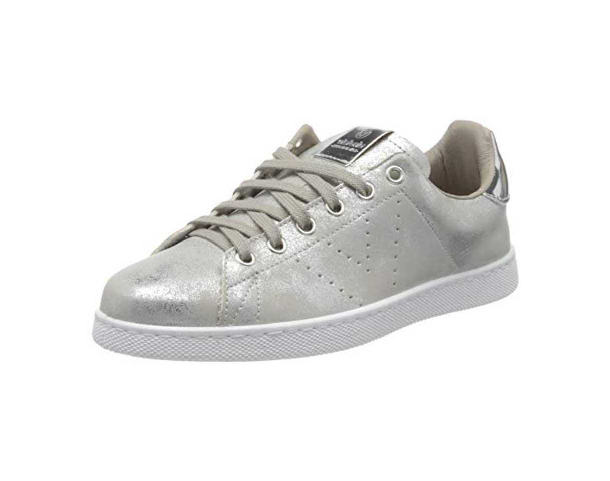 Fashion Victoria Tenis Metalizado, Zapatillas Unisex Adulto, Plateado