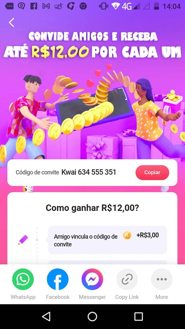 Moda Ganhar dinheiro baixando o Kwai! https://m.kwai.app/s/ICwr7m