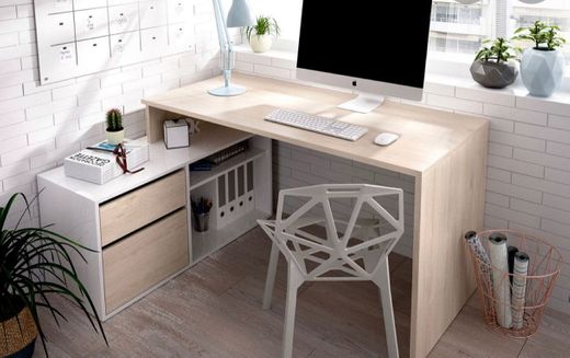Este escritorio lo podéis encontrar en Ikea y en Moblerone.